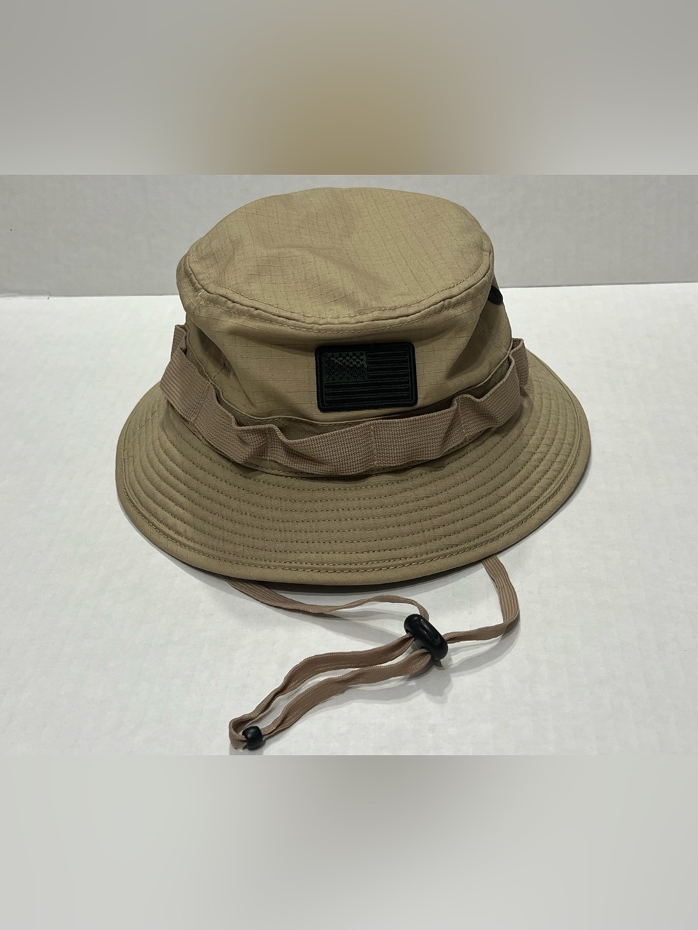 Runs Deep Tactical Boonie Hat in Tan with Chin Cord